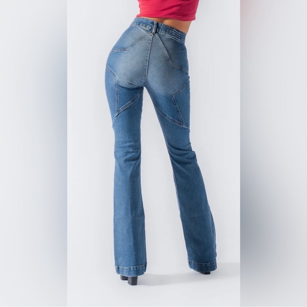 Revice Venus Flares: Star Botton Denim Jeans Size 25